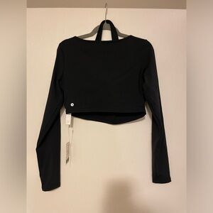 NWT Halara XL Large Backless Long Sleeve Cropped Top Softlyzero Plush Design